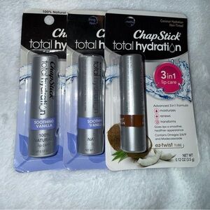 ChapStick Total Hydration 3 Lip Care Set, Vanilla & Coconut